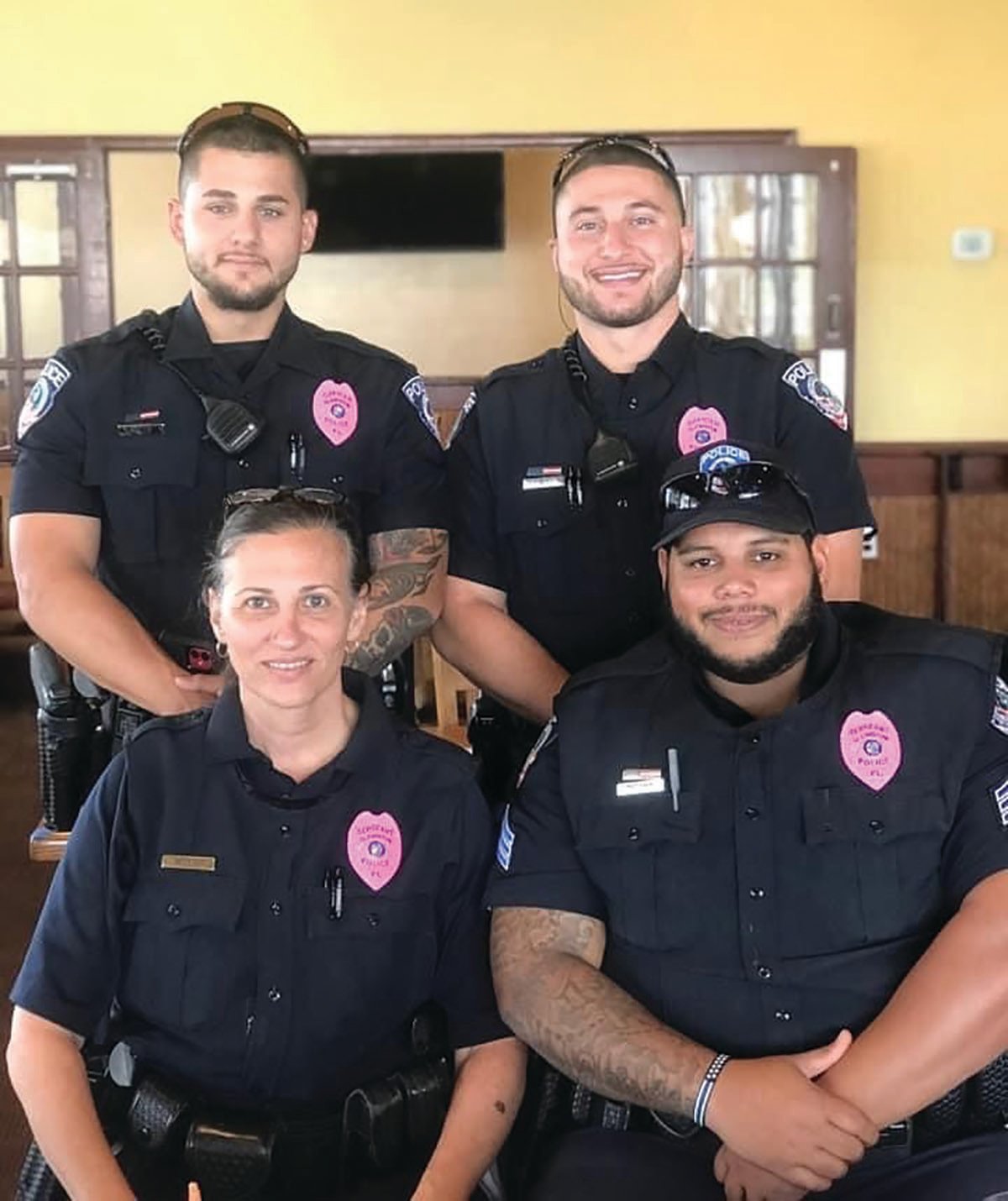 Clewiston Police Department’s officers wear pink Smith & Warren Badges for October, which is National Breast Cancer Awareness Month.